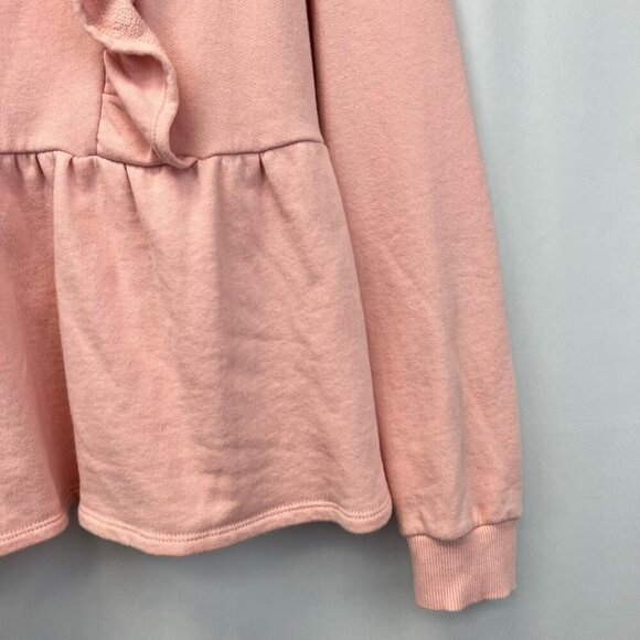 The Get Womens Peplum Top Pink Long Sleeve Ruffles Crew Neck Cotton S - Picture 5 of 10